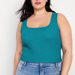 Old Navy Teal Textured Women's Cropped Top. NWT